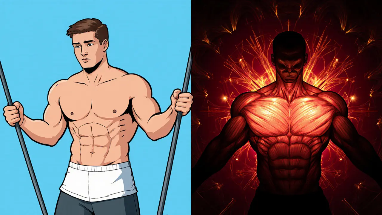 Сравнение: новичок делает сведения в кроссовере и опытный атлет с горящими мышцами груди.