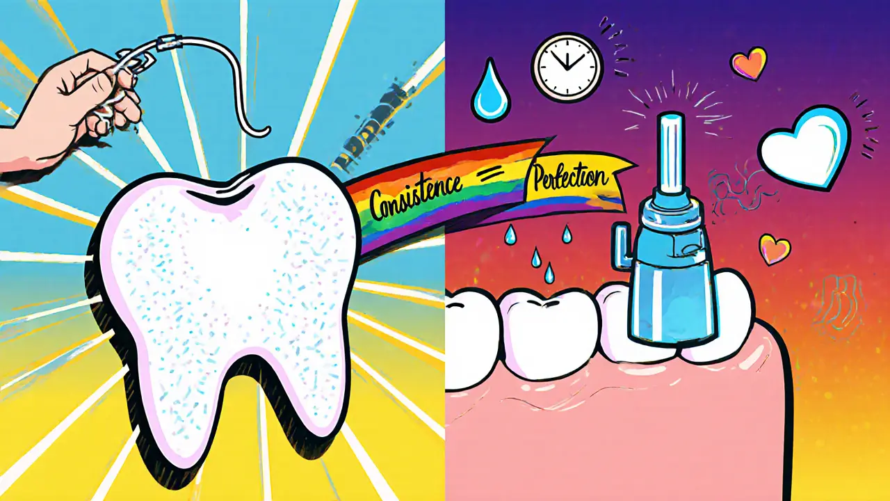 Два инструмента — нить и ирригатор — вместе создают идеальную гигиену полости рта.