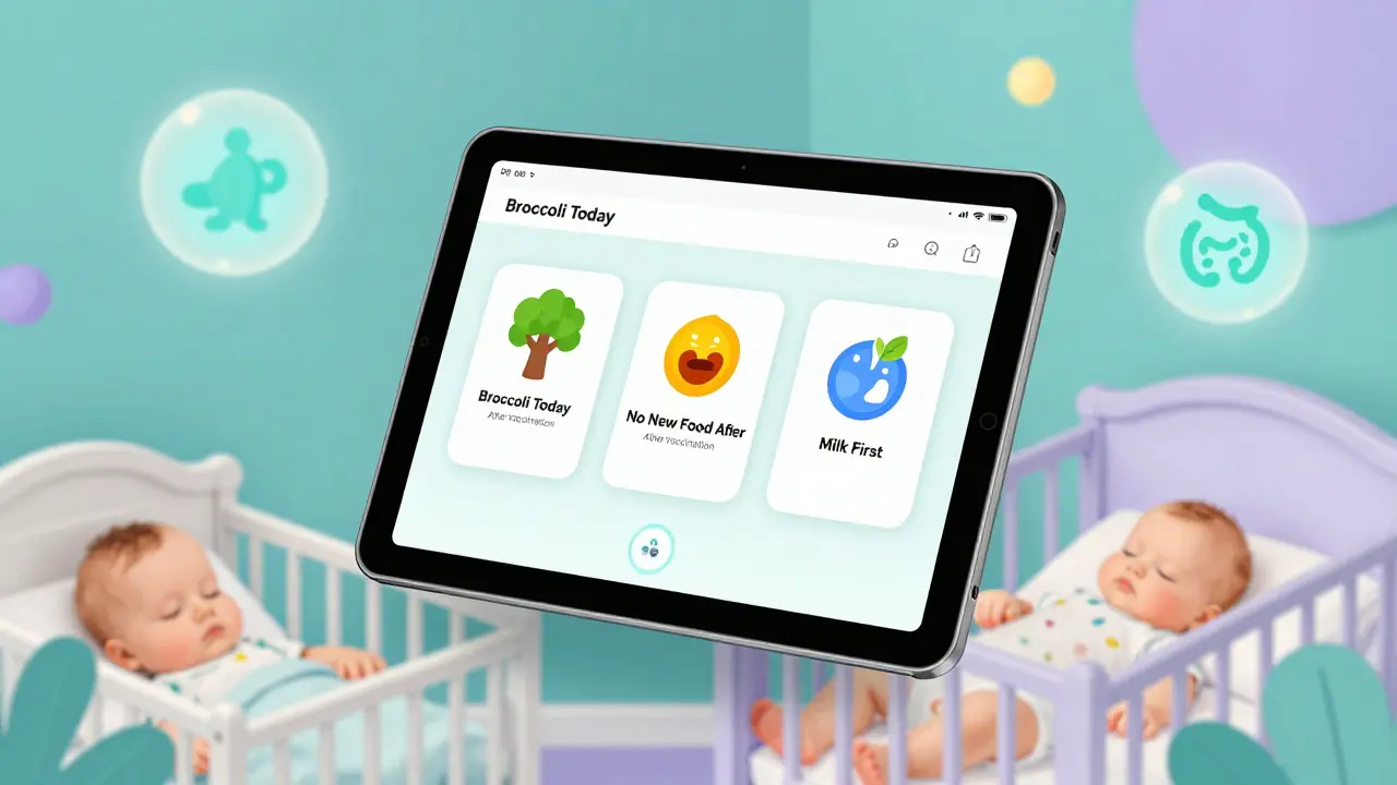 Планшет с приложением для прикорма над детской кроваткой, мягкие светящиеся шары вокруг.