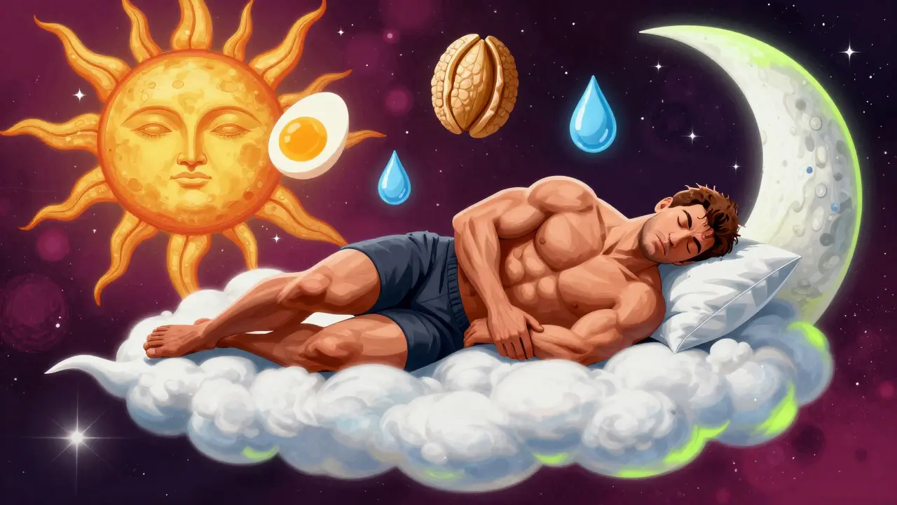 Мужчина отдыхает на облаке среди символов питания в стиле Питера Макса