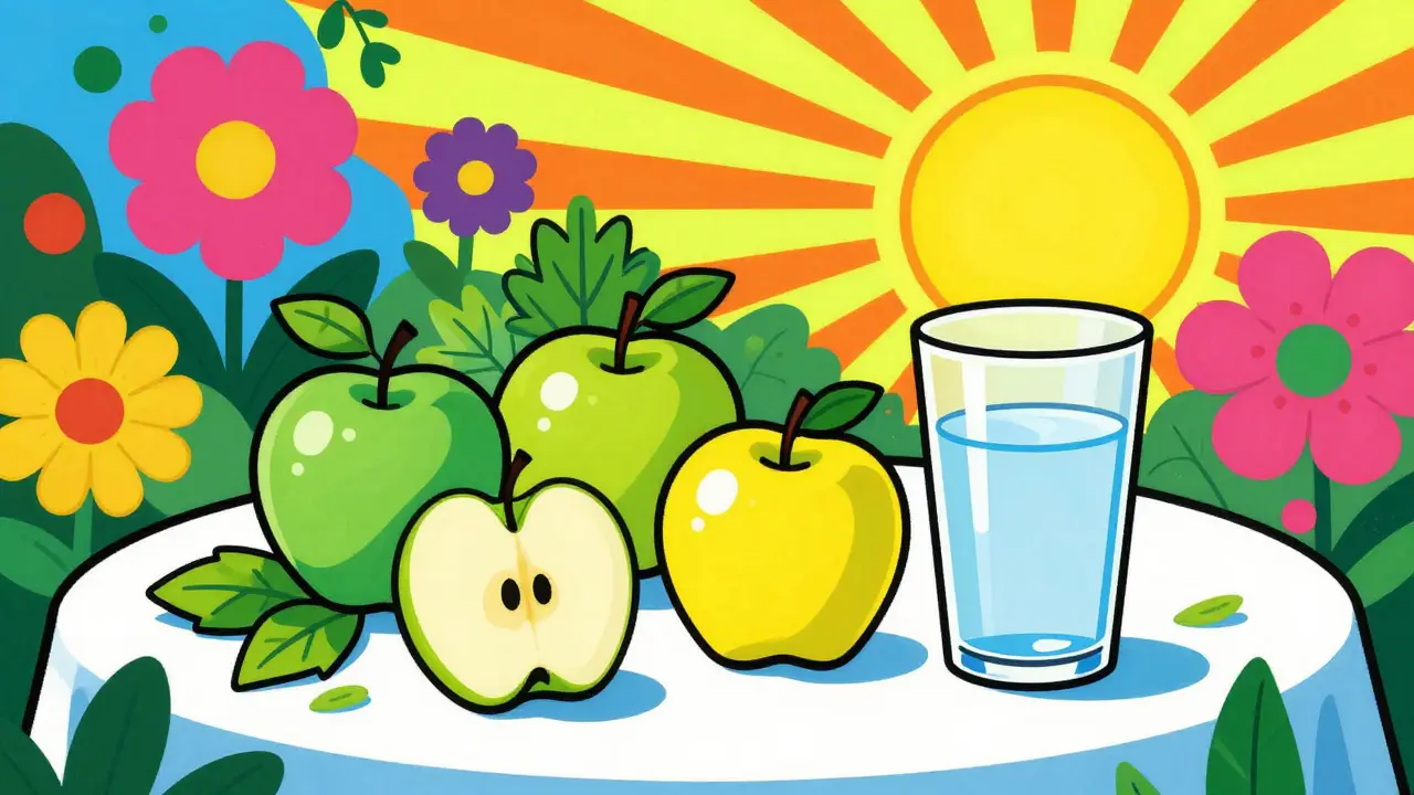 Натюрморт с гипоаллергенными продуктами в ярком иллюстративном стиле