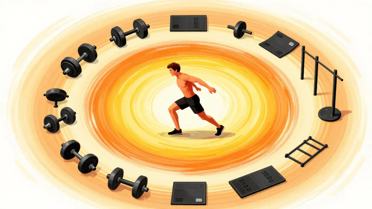 Спортсмен фокусируется на технике и темпе тренировки