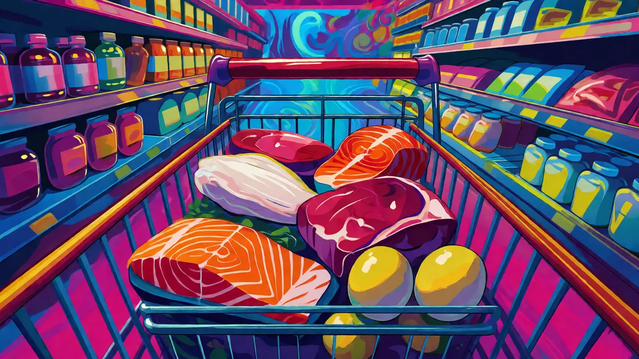 Список продуктов для набора массы: корзина для фитнес-покупок